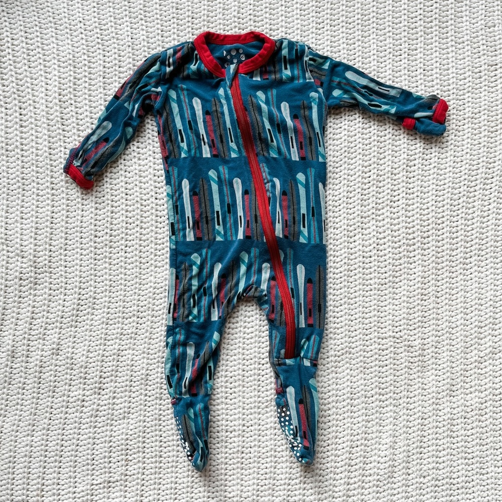 Kickee Pants 0-3m Ski Print Footie